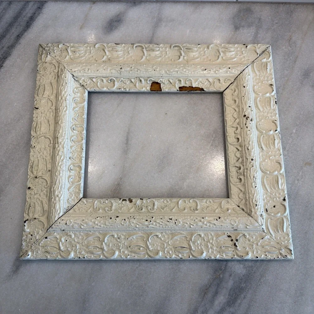 vintage antique detailed deep ornate wooden picture canvas painting frame